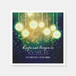 Guardanapo De Papel Lanternas de Casamento Azul Teal