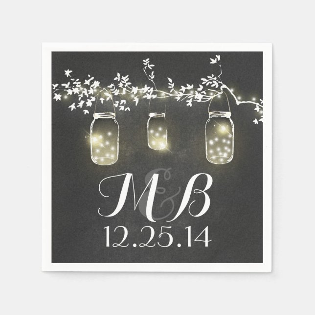 Guardanapo De Papel lanternas e jarras de pedras (Frente)