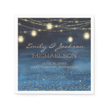 Lanternas Luzes Douradas das Cordas Azul-Marinho E