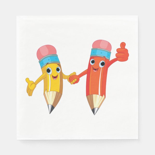 Guardanapo De Papel Lápis felizes (Frente)