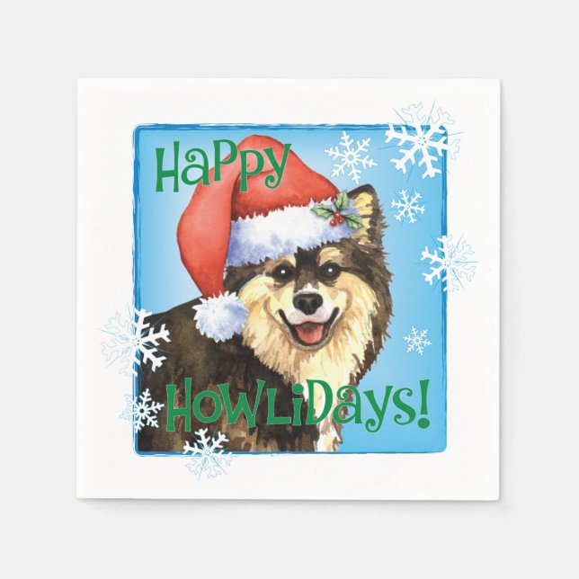 Guardanapo De Papel Lapphund Napkins, finlandês, Natal (Frente)