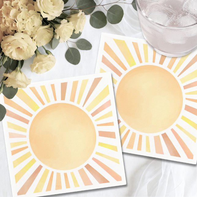 Guardanapo De Papel Laranja Amarelo Sol (Sunshine Yellow Orange Sun Napkins )
