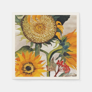 Guardanapo De Papel Laranja Amarelo Sorrindo Arte de Girassol