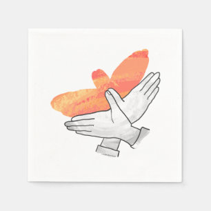 Guardanapo De Papel Laranja de Eagle da silhueta da mão
