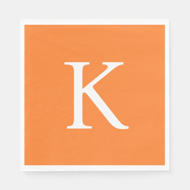 Guardanapo De Papel Laranja de margarida plana moderna (Frente)