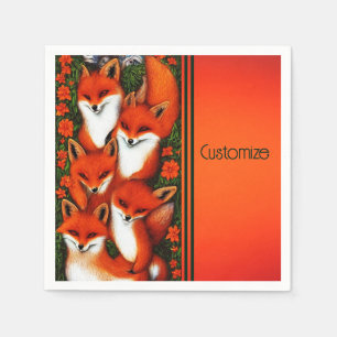 Guardanapo De Papel Laranja Divertida Foxy
