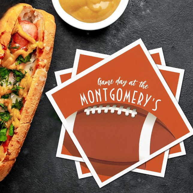 Guardanapo De Papel Laranja do Dia do Jogo de Futebol (Criador carregado)