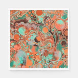 Guardanapo De Papel Laranja e Abstrato de arte castanha
