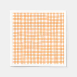 Guardanapo De Papel Laranja Gingham Fall