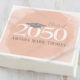 Guardanapo De Papel Laranja Mínimo de Quadro de Graduação Moderno