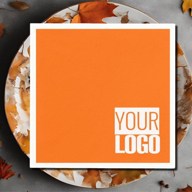 Guardanapo De Papel Laranja neon - adicionar logotipo (Criador carregado)
