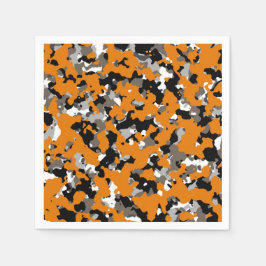 Guardanapo De Papel Laranja Preto Cinza Bege Camuflagem Camo Estampa F