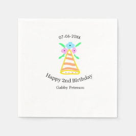 Guardanapo De Papel Laranja que segundo aniversário crianças retro bri