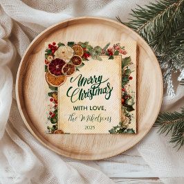 Guardanapo De Papel Laranja Seco Russo e Natal Fruta