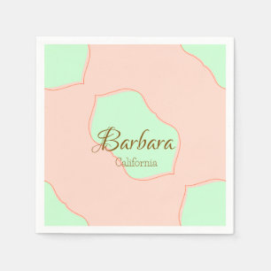 Guardanapo De Papel Laranja verde pastel boho adicionar nome lugar rús
