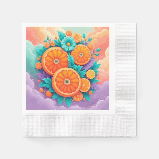 Guardanapo De Papel Laranjas coloridas (Frente)
