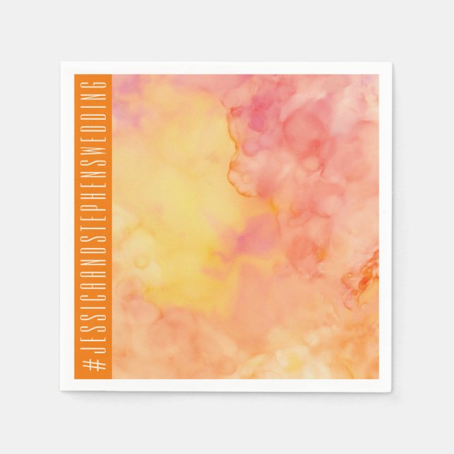 Guardanapo De Papel Laranjas de Flores Frescas de Napkin Padrão de Cas (Frente)