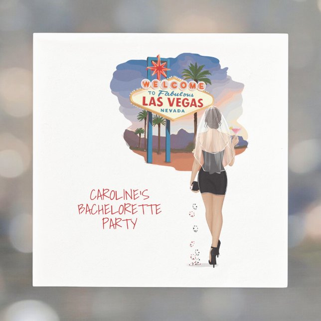 Guardanapo De Papel Las Vegas Bachelorette Brown Hair Bride (Criador carregado)