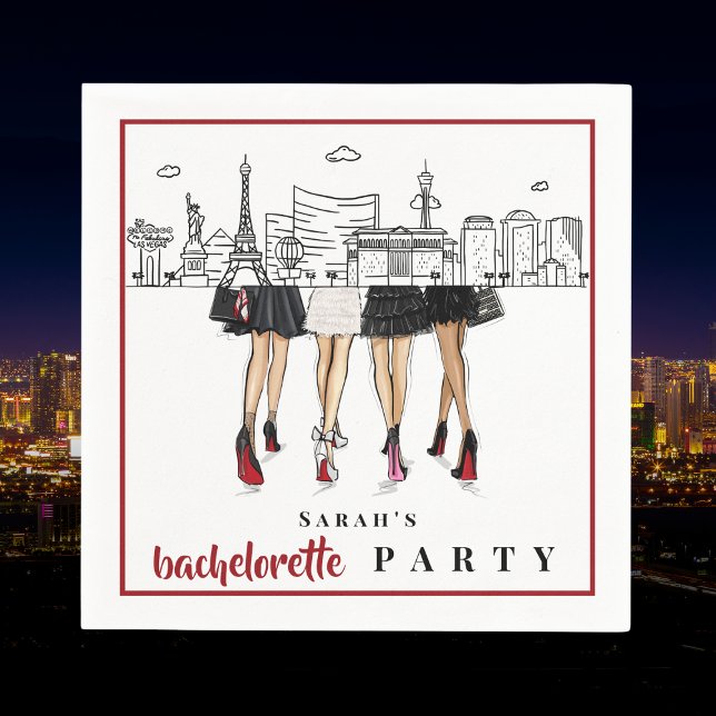 Guardanapo De Papel Las Vegas Bachelorette Party Fashion Skyline (Criador carregado)