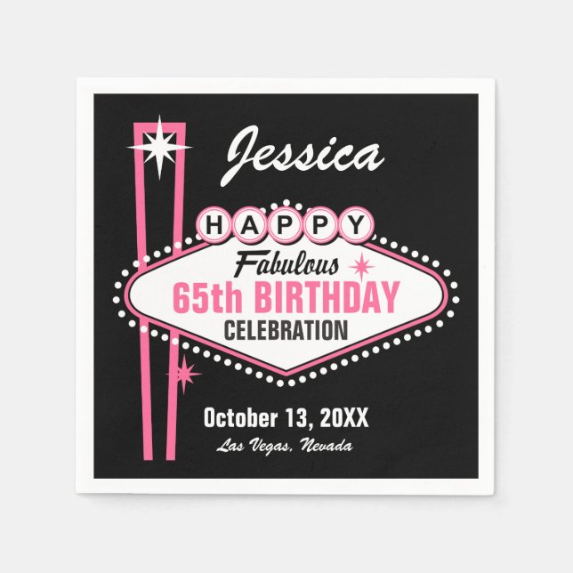 Guardanapo De Papel Las Vegas Pink Happy (Frente)