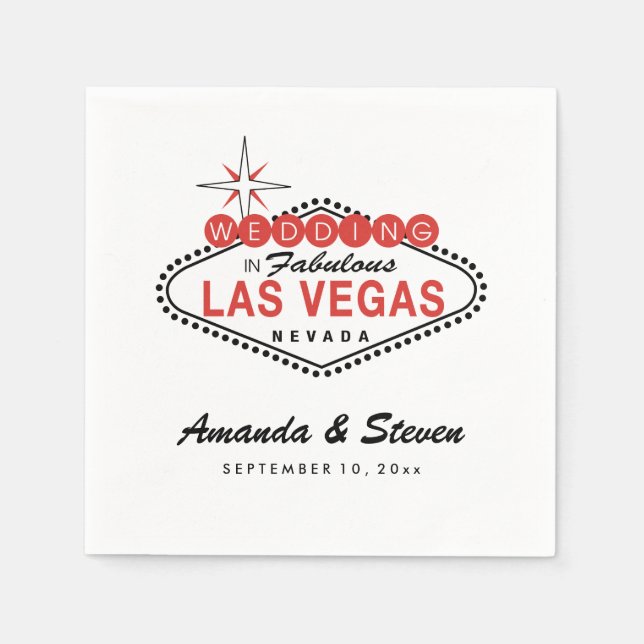 Guardanapo De Papel Las Vegas Wedding | Papel de Casamento Napkins (Frente)