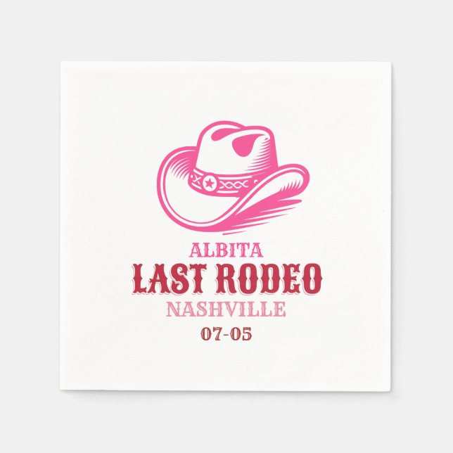 Guardanapo De Papel last rodeo pink cowgirl hat (Frente)