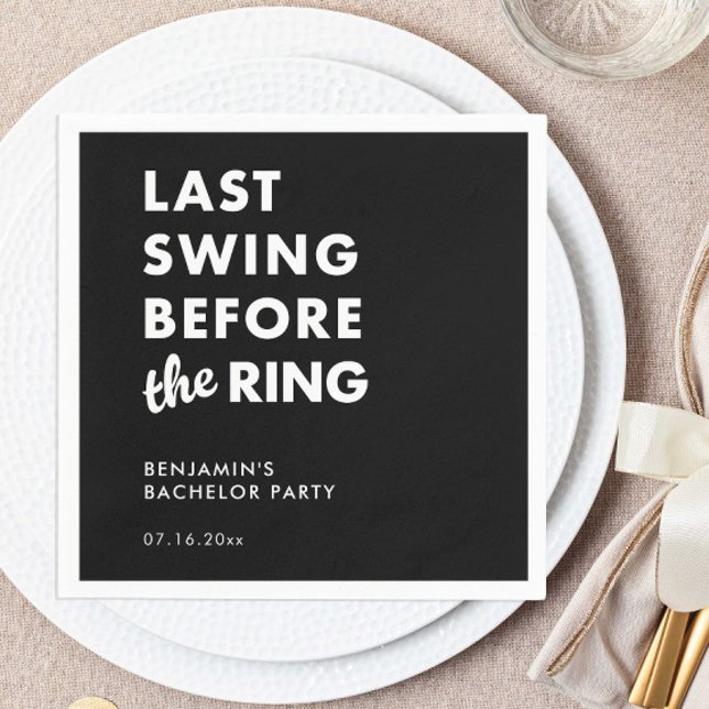 Guardanapo De Papel Last Swing Before the Ring Bachelor Party Minimal (Criador carregado)