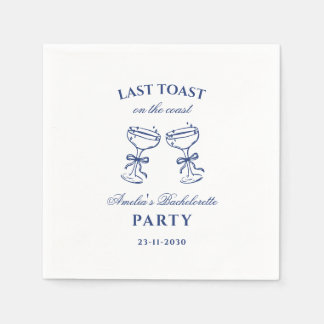 Guardanapo De Papel Last Toast on the Coast Bachelorette Party Napkins