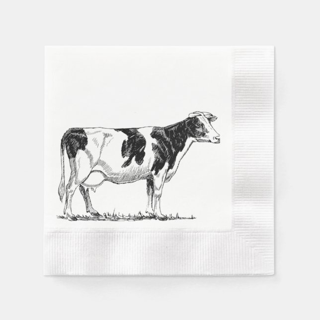 Guardanapo De Papel Laticínios Holstein, Lápis Fresian (Frente)