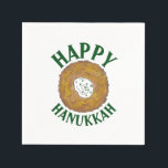 Guardanapo De Papel Latkes Feliz Hanukkah Chanukah Feriados Judeus<br><div class="desc">Design apresenta um marcador original ilustrativo de uma deliciosa panqueca de batata latke revestida com creme azedo, um grampeador na cozinha de férias judaica. Ideal para comemorações de Hanukkah! Este design de latas de Chanukah também está disponível em outros produtos. Muitos designs adicionais estão também disponíveis neste compro! Não vê...</div>