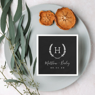 Guardanapo De Papel Laurel Crest Wedding Monograma Napkins