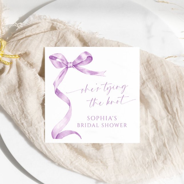 Guardanapo De Papel Lavanda Arco Ela é Chá de panela Casando (Criador carregado)