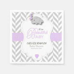 Guardanapo De Papel Lavanda, chá de fraldas cinzento branco do