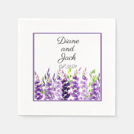 Guardanapo De Papel Lavanda de Aquarela de Casamento Roxo