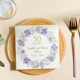 Guardanapo De Papel Lavanda Delicada Floral Garland 50ª Casamento