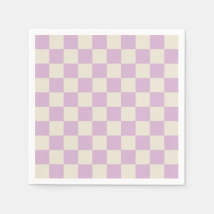 Guardanapo De Papel Lavanda e quadro de verificação branco desligado