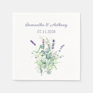 Guardanapo De Papel Lavanda Eucalyptus Watercolor Herpes Roxo
