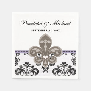 Guardanapo De Papel Lavanda Fleur de Lis Wedding