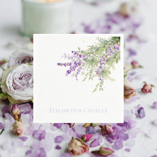 Guardanapo De Papel Lavanda Floral Personalizada Cocktail