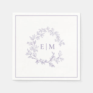 Guardanapo De Papel Lavanda Lilac Moderna - Casamento Monograma de Fol