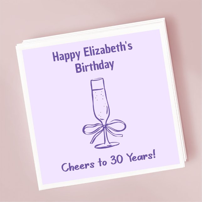 Guardanapo De Papel Lavanda moderna aplaude 30 anos Aniversário Napkin (Criador carregado)