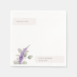 Guardanapo De Papel Lavanda moderna Eucalyptus deixa casamento
