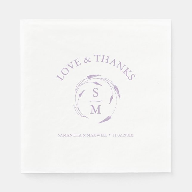 Guardanapo De Papel Lavanda Monogrammed Napkins (Frente)