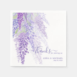 Guardanapo De Papel Lavanda Purple Watercolor Wisteria Blooms Casament