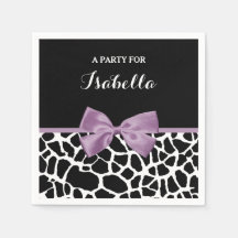 Lavanda Roxo Impressão Arco Girafa Cuja Nome