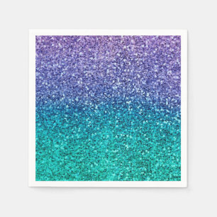 Guardanapo De Papel Lavanda Roxo & Verde Água Turquesa Espelhado Festa