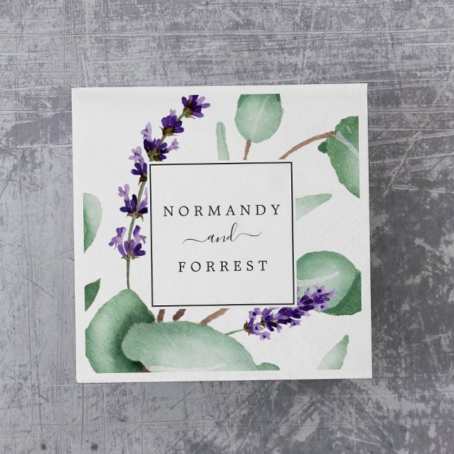 Guardanapo De Papel Lavanda rustica e Casamento Eucalyptus (Criador carregado)