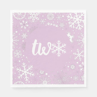Guardanapo De Papel Lavanda Winter Second Birthday Snowflake
