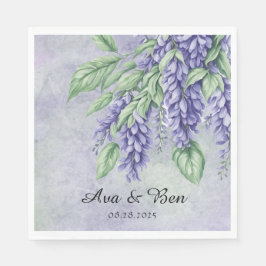 Guardanapo De Papel Lavanda Wisteria Flowers Marble Wedding