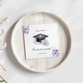 Guardanapo De Papel  Lavander Purple Floral Graduation 